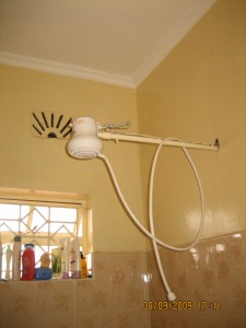 Yes, that is an instant hot heater on the end of a water pipe...in our shower with wires going to the wall